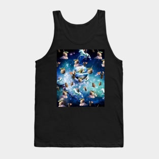 Space Capybara Galaxy Capybaras With Pizza Unicorn Tank Top